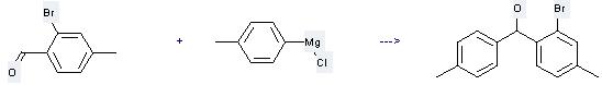 Magnesium,chloro(4-methylphenyl)- can be used to produce (2-bromo-4-methylphenyl)(4-methylphenyl)methanol